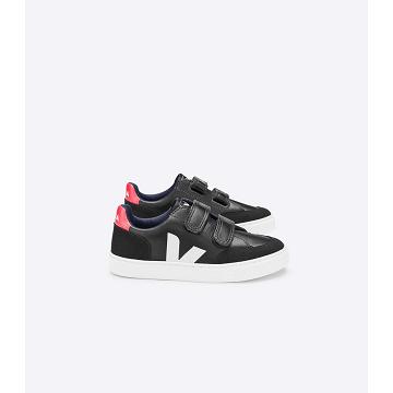 Veja V-12 LEATHER Joggesko Barn Black/White | NO 870QMA